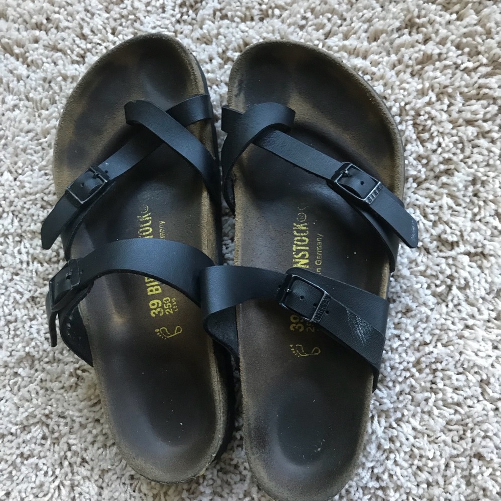 Birkenstocks!! Not too worn